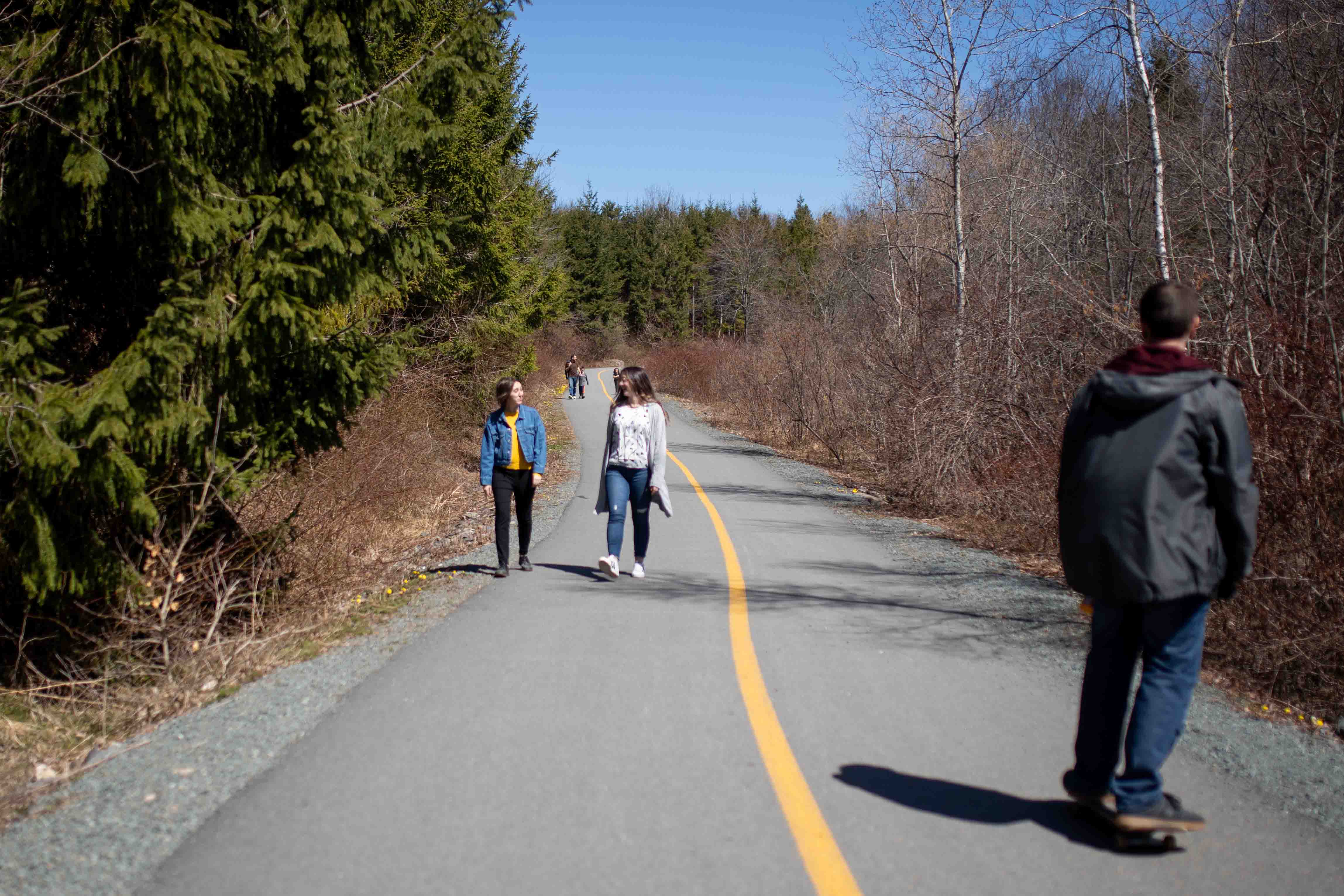 Katie and Laura walking the Greenway Trail