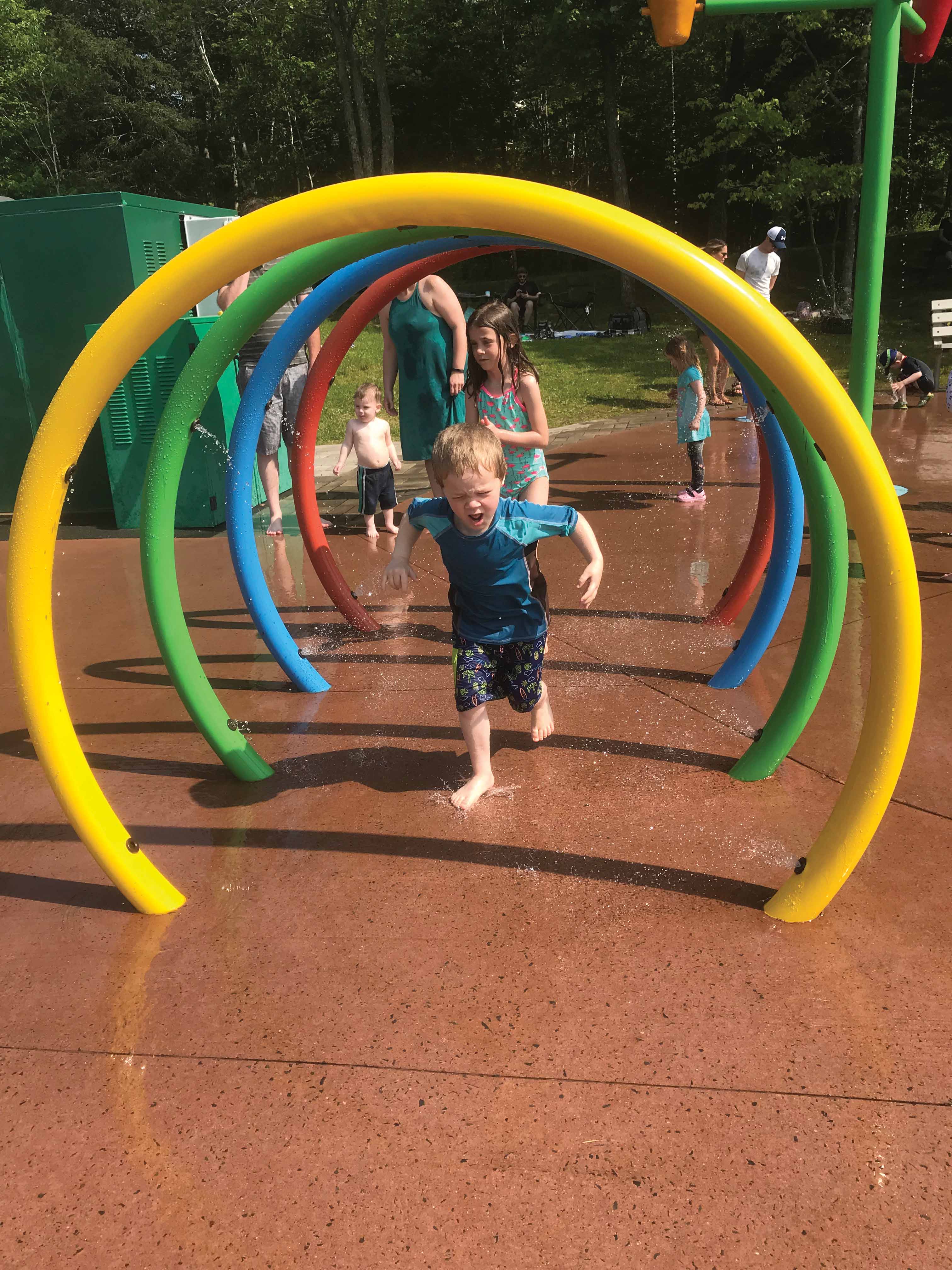 Kids playing at Splashpad