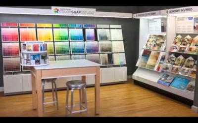 Sherwin Williams Paints inside store.