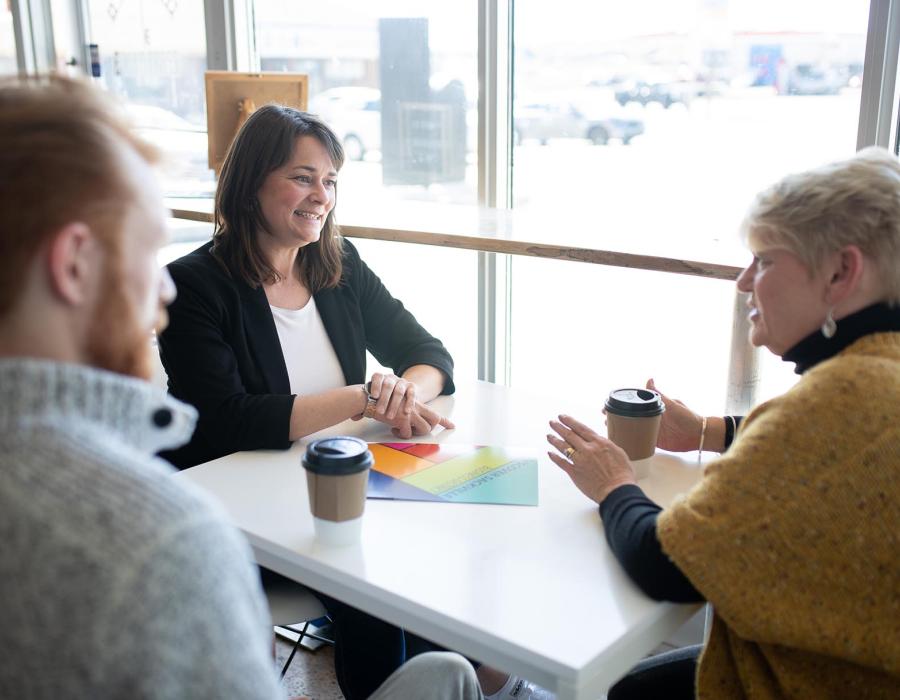 Michelle Champniss with Jennifer O'Quinn and Noah Matthews of CBDC